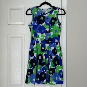 Jude Connally Size XS Extra Small Rachel Dress Blue Green Floral Pleated
